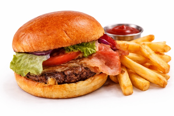 Hamburguesa 100% ternera con patatas fritas