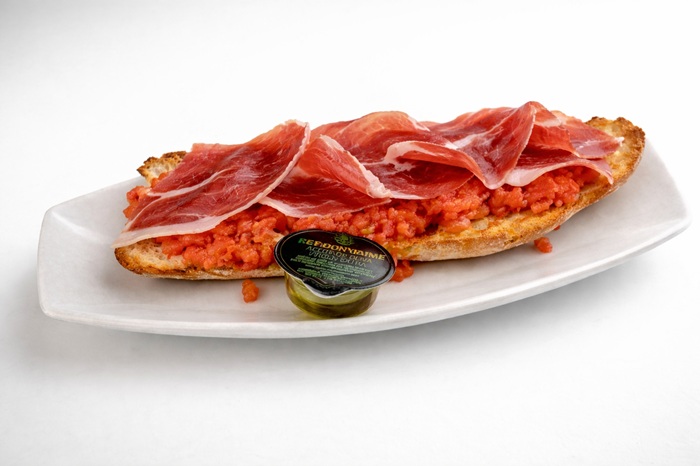1/2 Tostada con tomate y jamón serrano