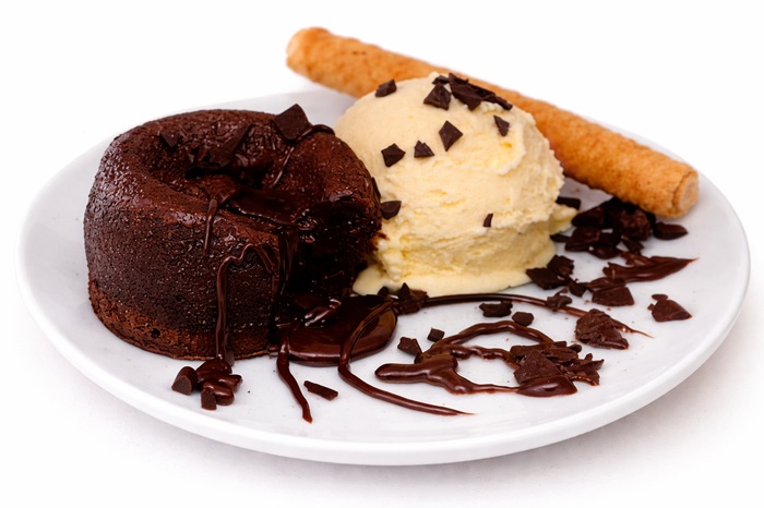 Coulant de chocolate con helado